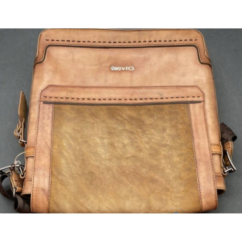 NWT Franco Cuadra Designer Men's Genuine Elephant Leather Backpack Bag Tan Arena